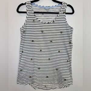 Joules bees novelty print stripes tank top size 8